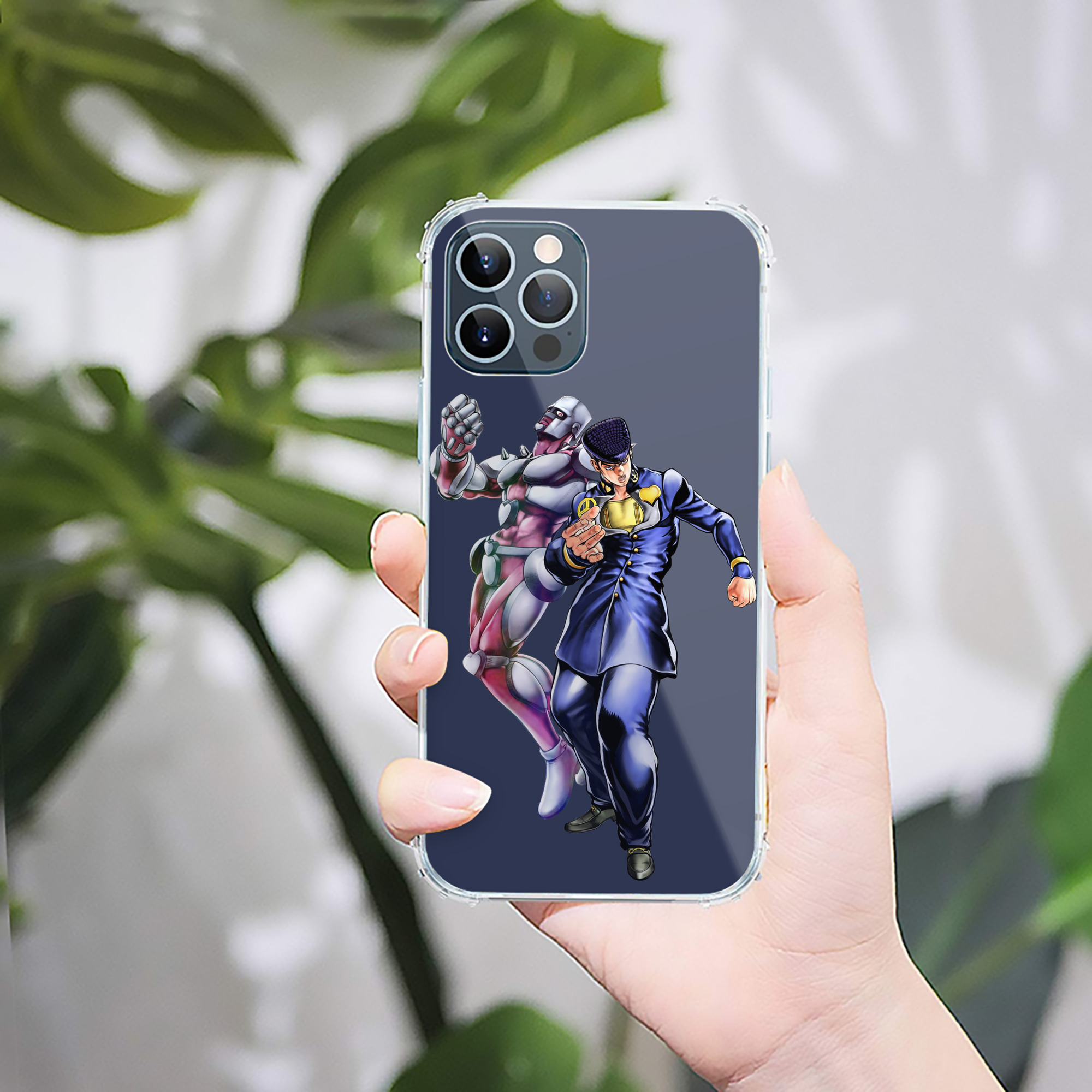 （画像用） ジョジョの奇妙な冒険 ひがしかた じょうすけ JoJo's Bizarre Adventure Higashikata Josuke 【iPhone 12シリーズ対応】透明スマホケース（クリアソフトケース）